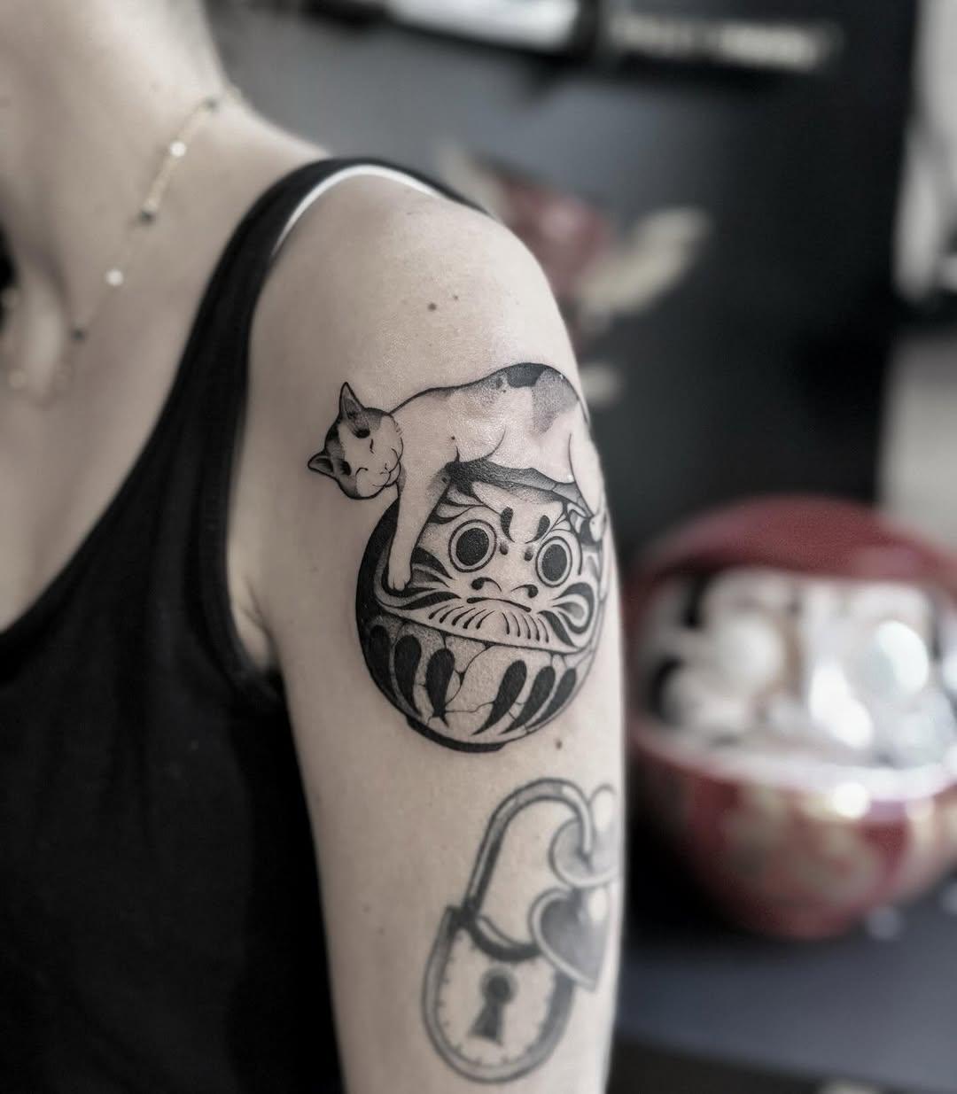 blackwork illustration sieste — noir.fefe