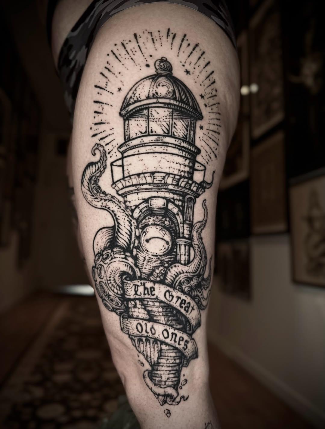 gravure cthulhu cicatrisé — icarus_tattoo