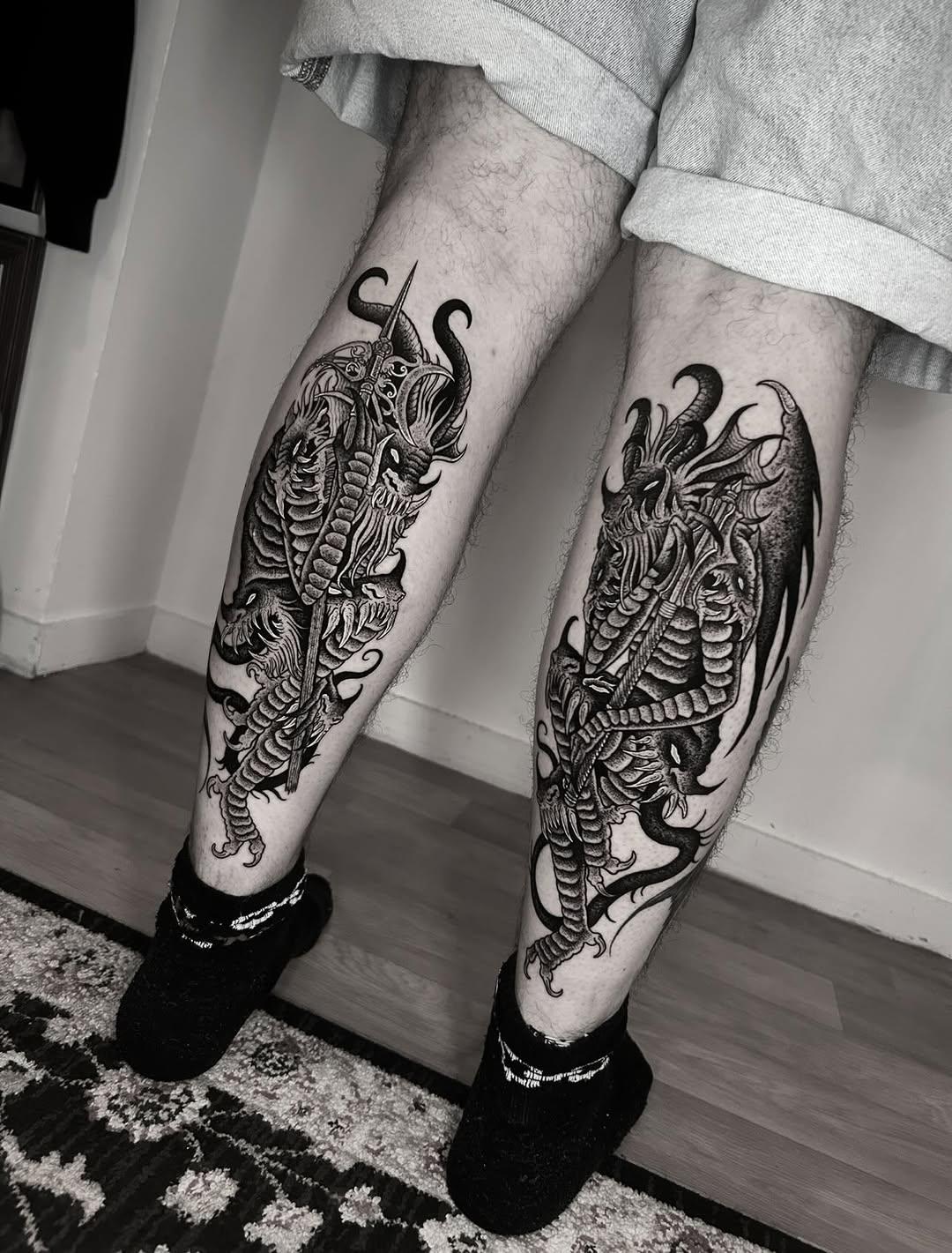 Demon tattoo by logur_