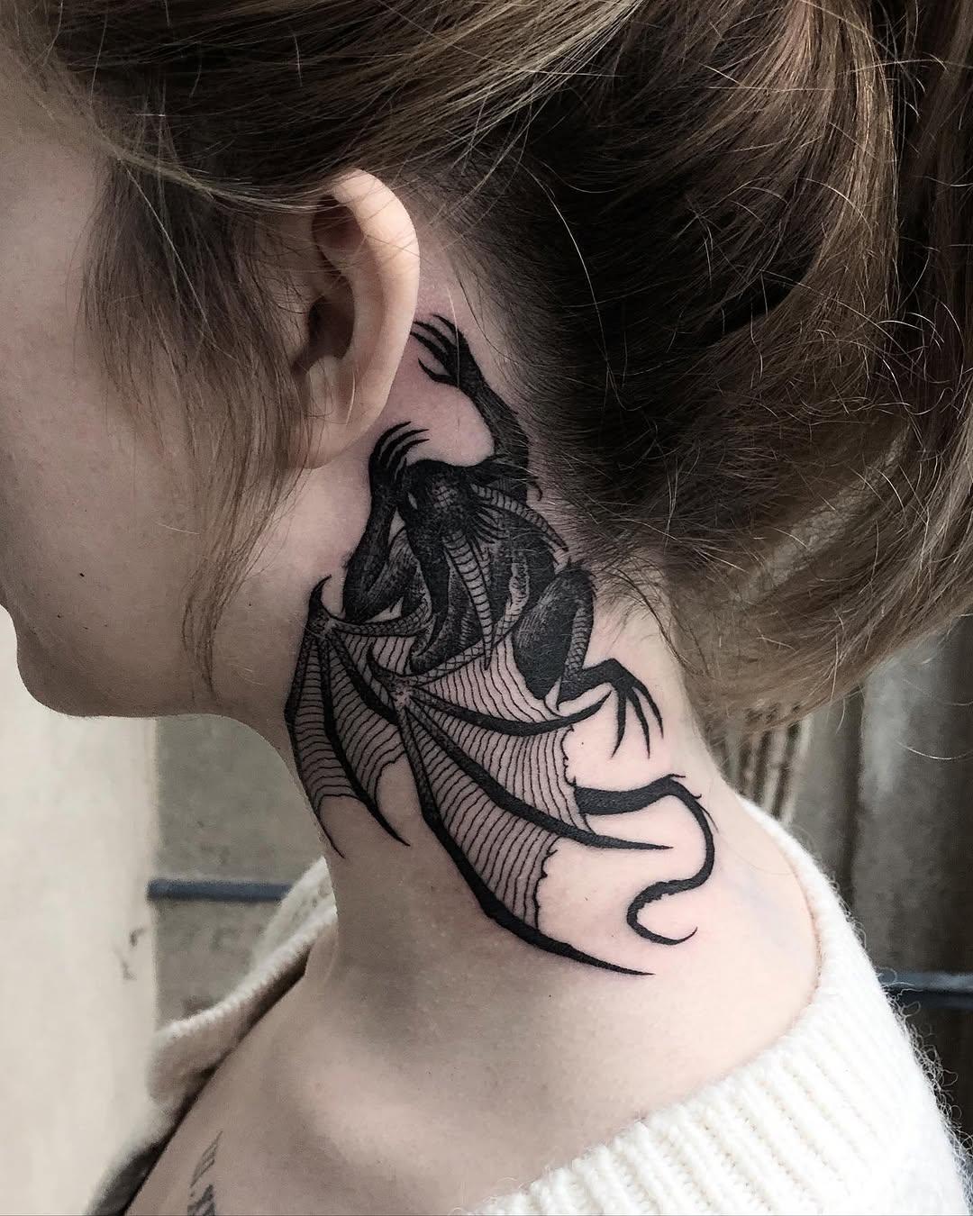 Whisperer demon tattoo by logur_