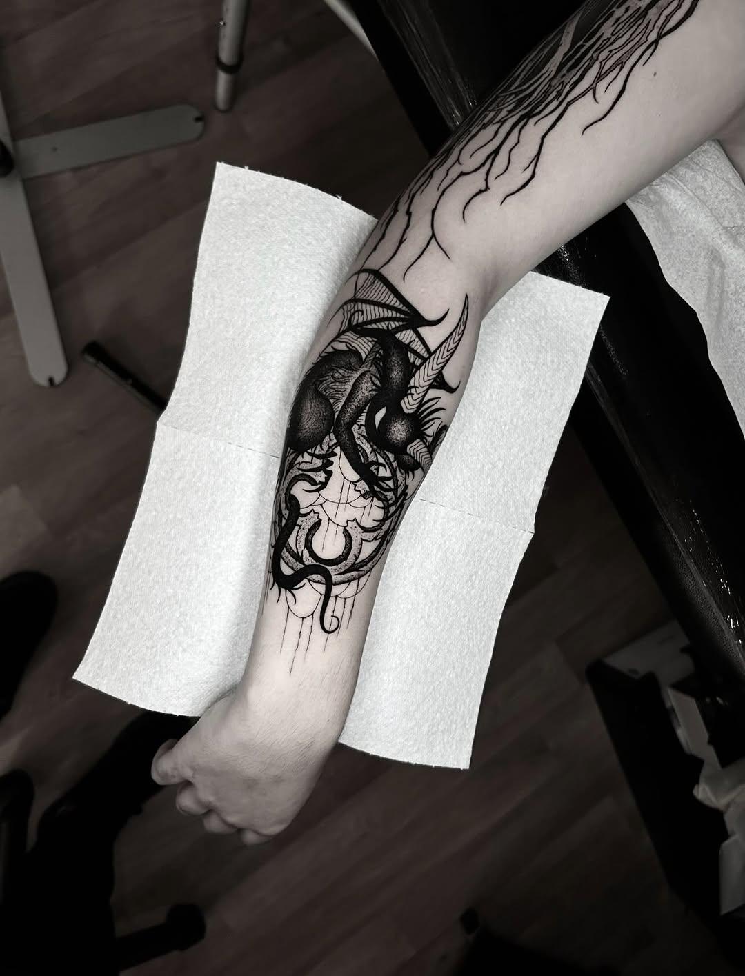Demon ghost reaper tattoo by logur_