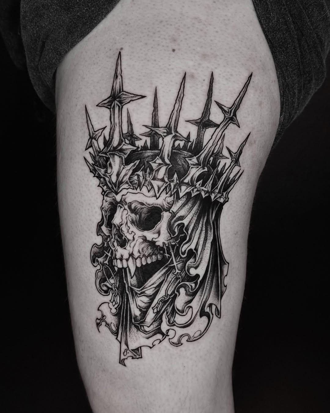 Blackwork death tattoo by lypnos.ttt