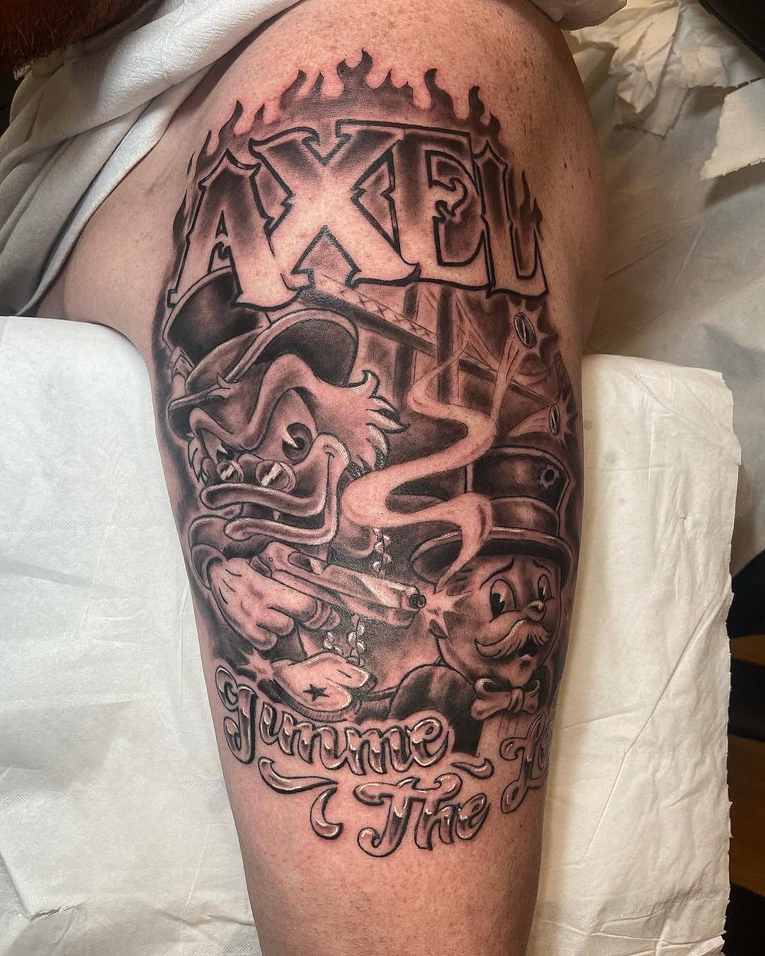 Cartoon chicanos style tattoo by loonink.toons
