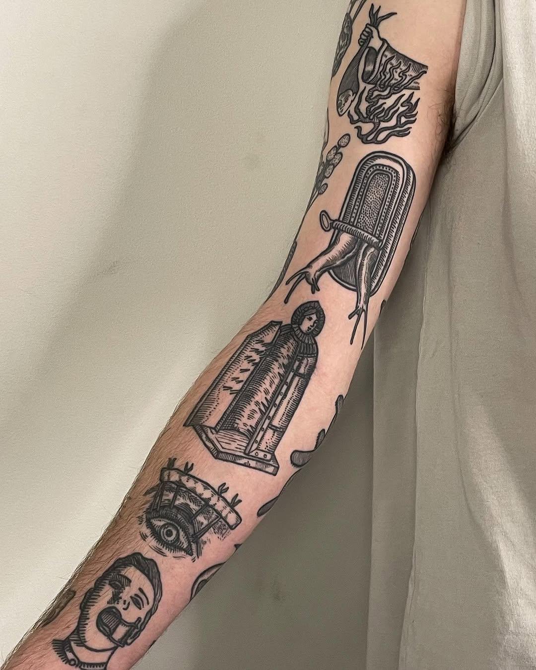Manchon gravure illustration full sleeve par marvin_tat