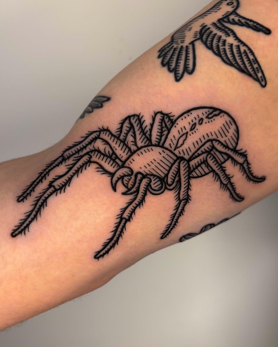 Tarantula tattoo on arm by marvin_tat