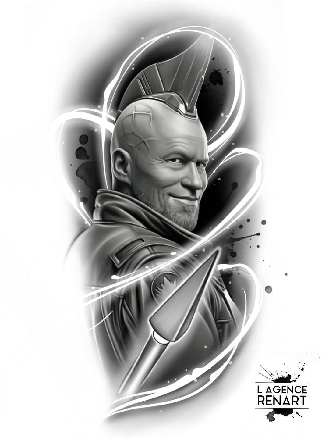 Yondu Guardians Galaxy portrait Marvel réaliste