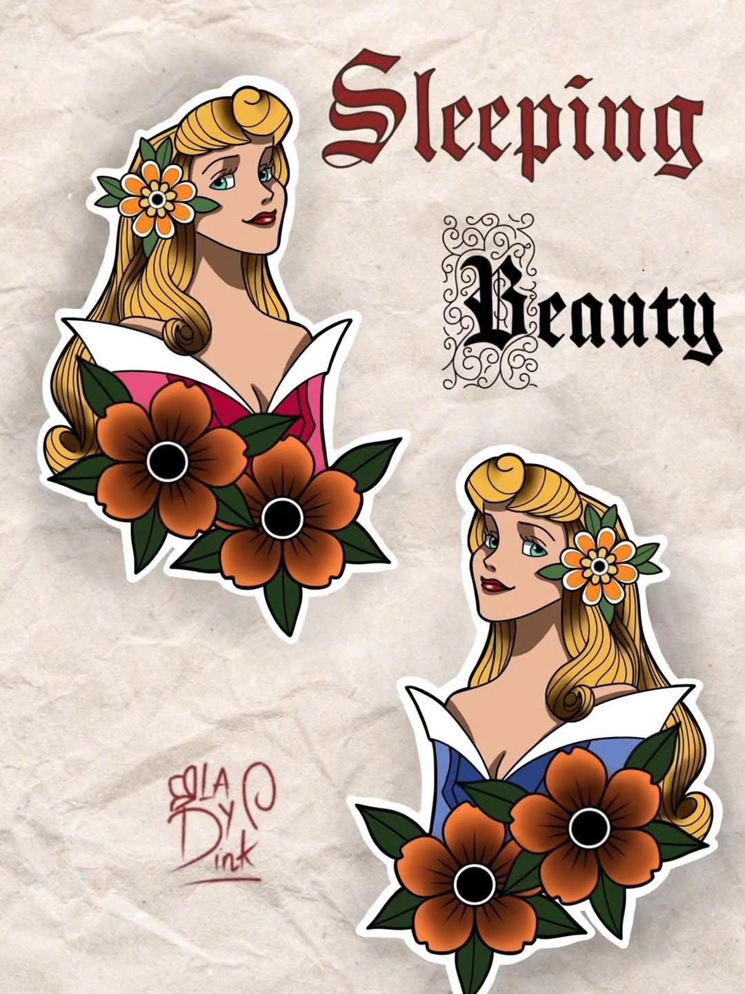Belle au bois dormant flash Disney style traditionnel