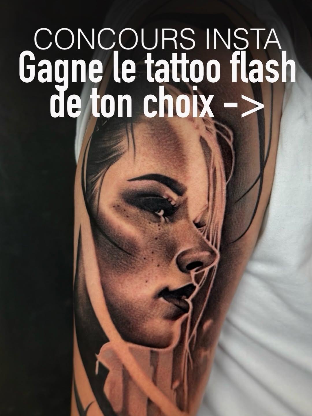 Tatouage Portrait féminin réaliste — tanagralmt