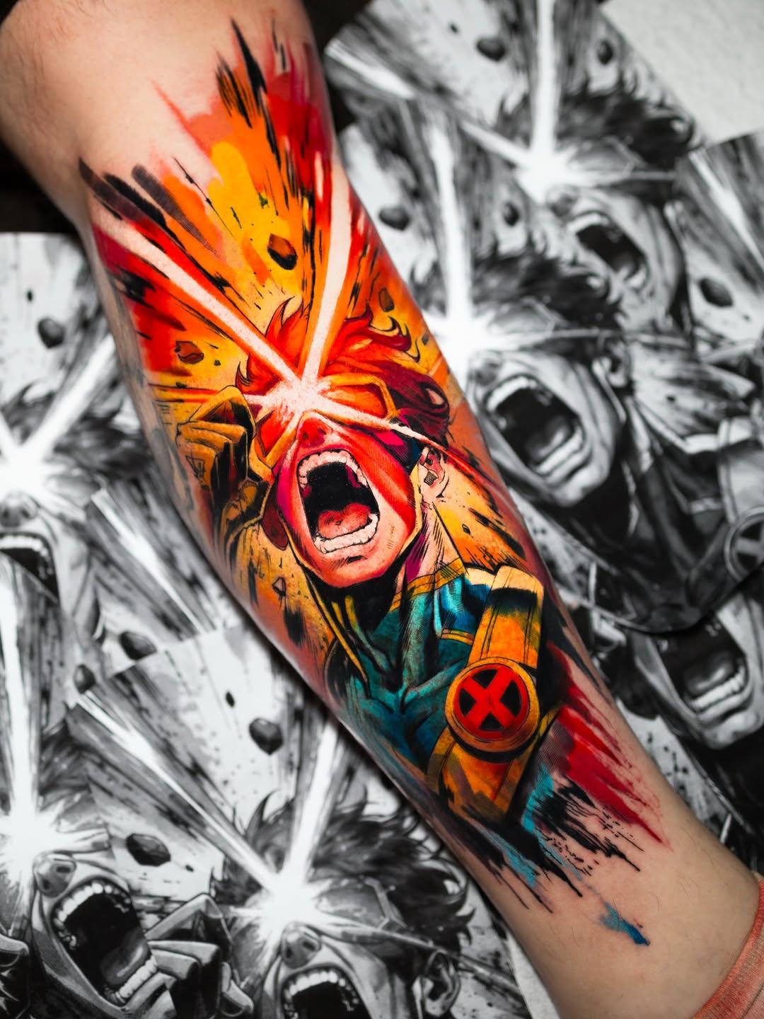 Tatouage Cyclops explosion — isacthekid
