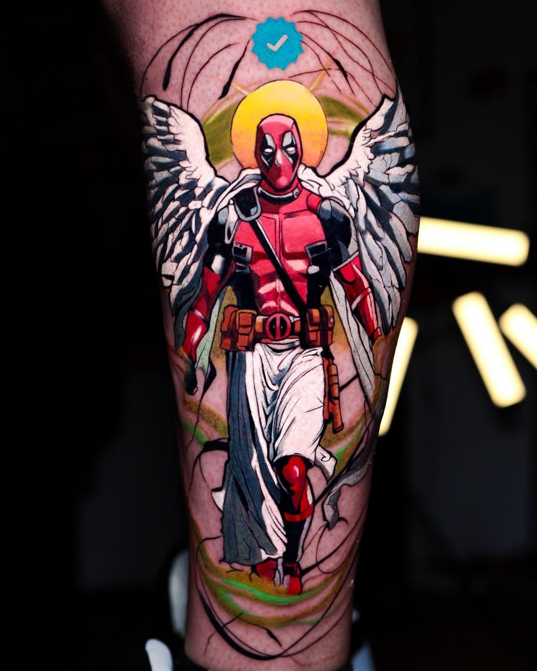 Tatouage Deadpool ange — isacthekid