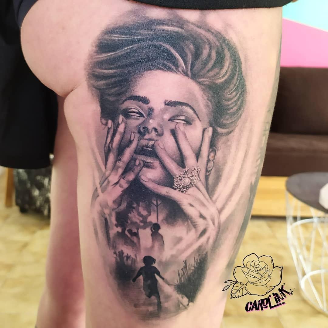 Tatouage portrait femme — carolink.tattoo.nimes