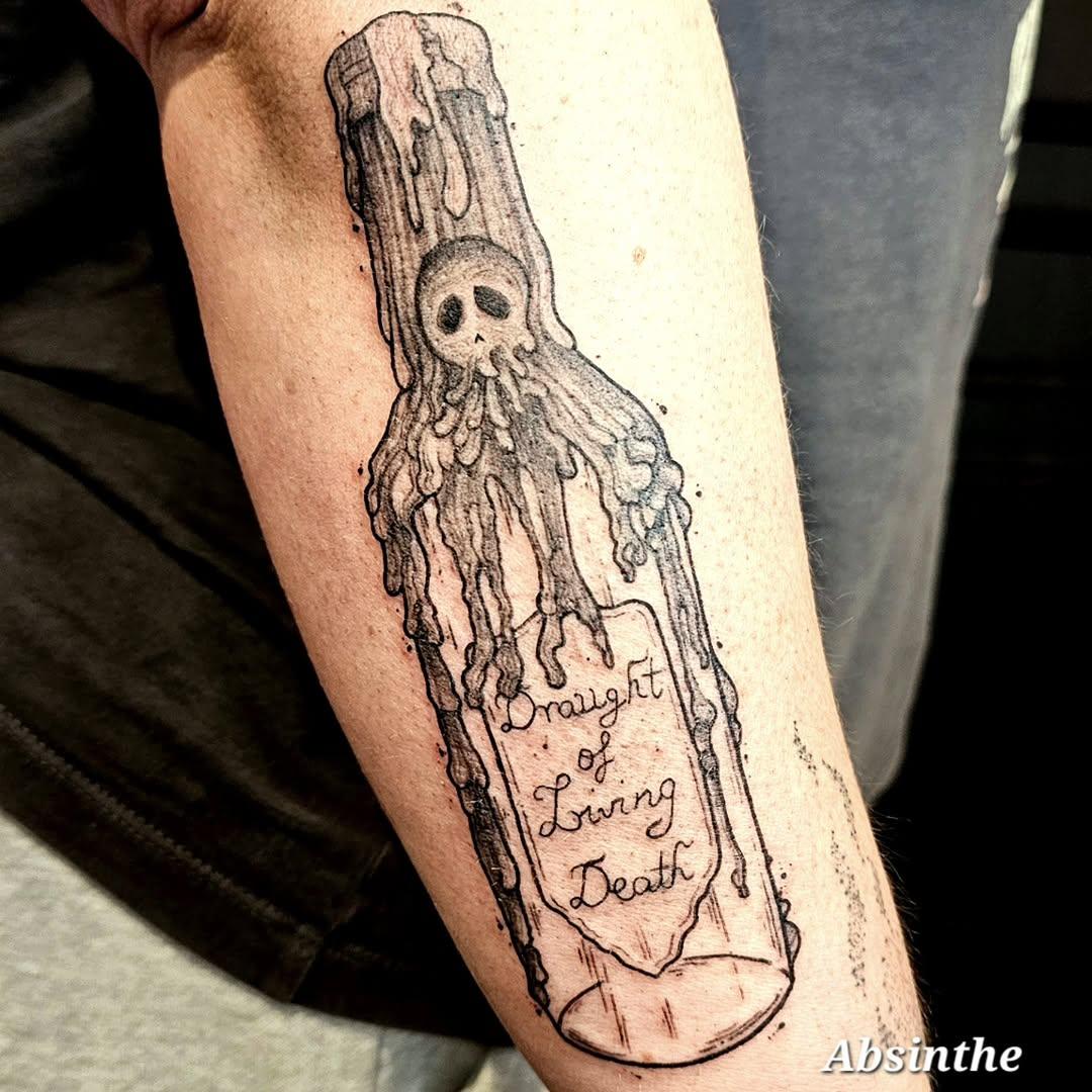 Tatouage lune géométrique dés spirituel — __artemisia_absinthium__