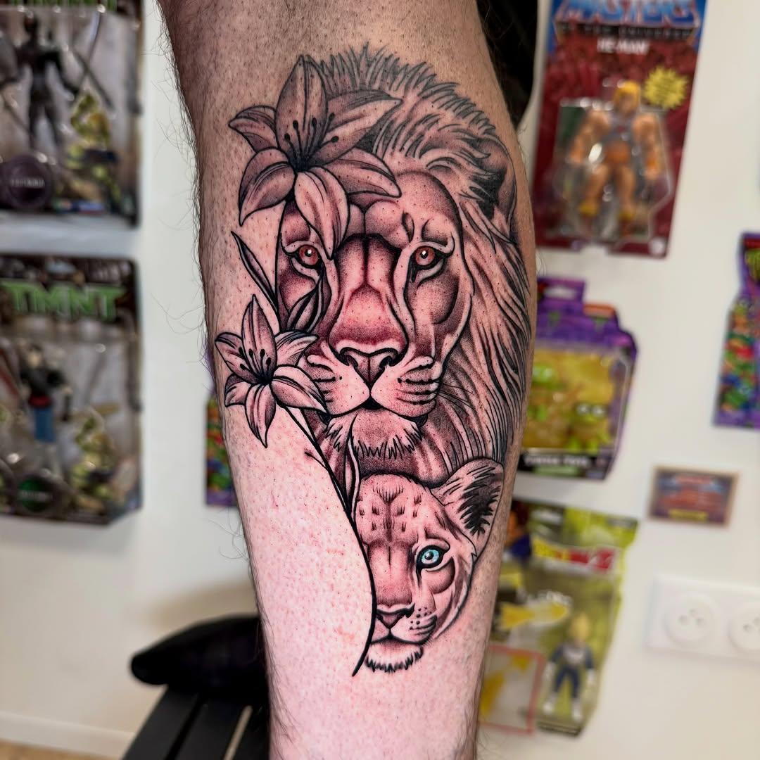 Tatouage Papillons fleurs père-fille — geoff_sin_tattoo