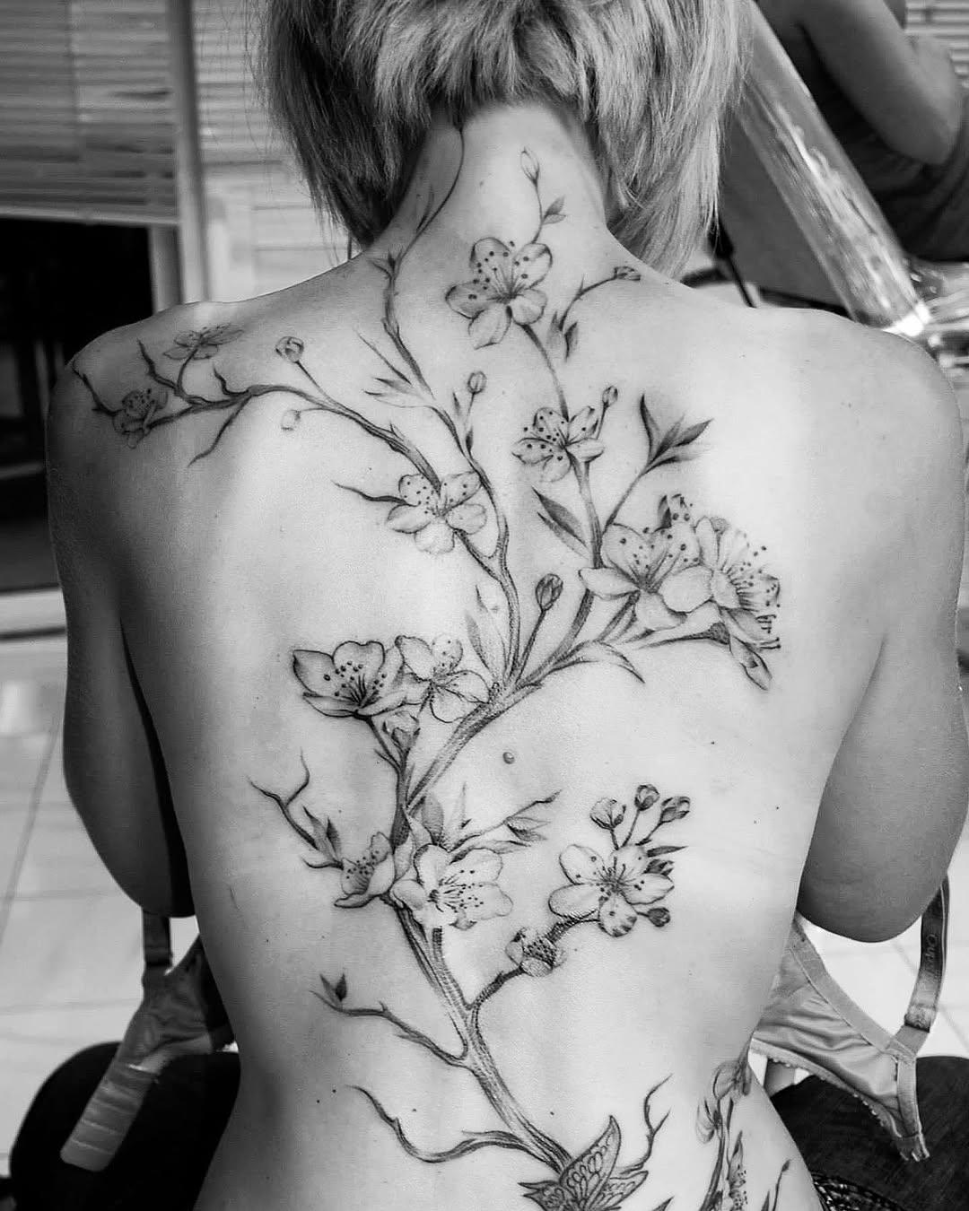 Tatouage cerisier freehand — chopsuey_tattoo
