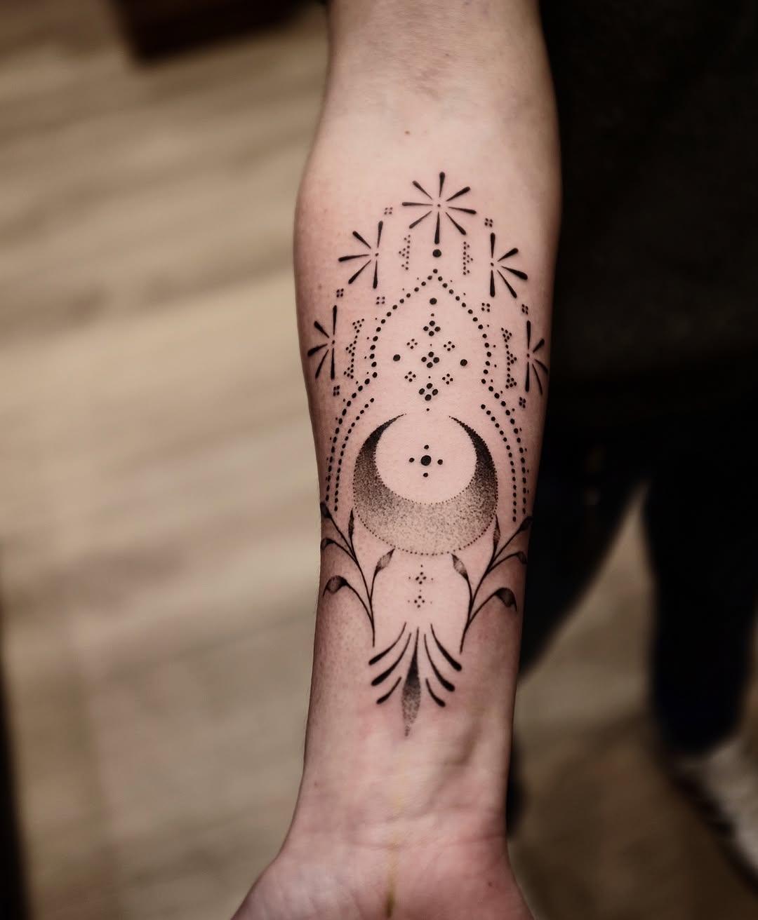 Tatouage Dots ornements avant-bras — oboy_tattoo