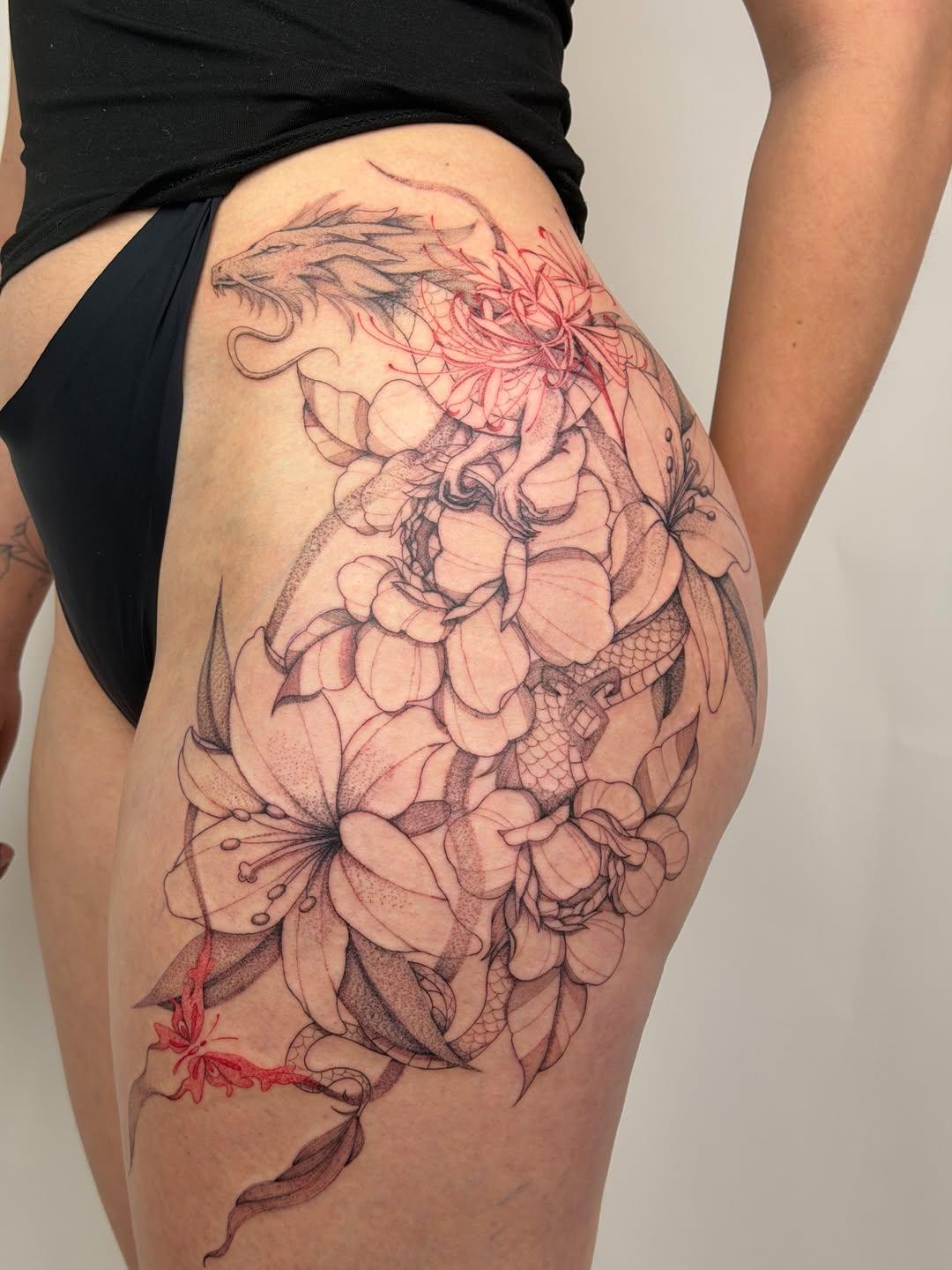 Tatouage Dragon et composition — pocahinktas