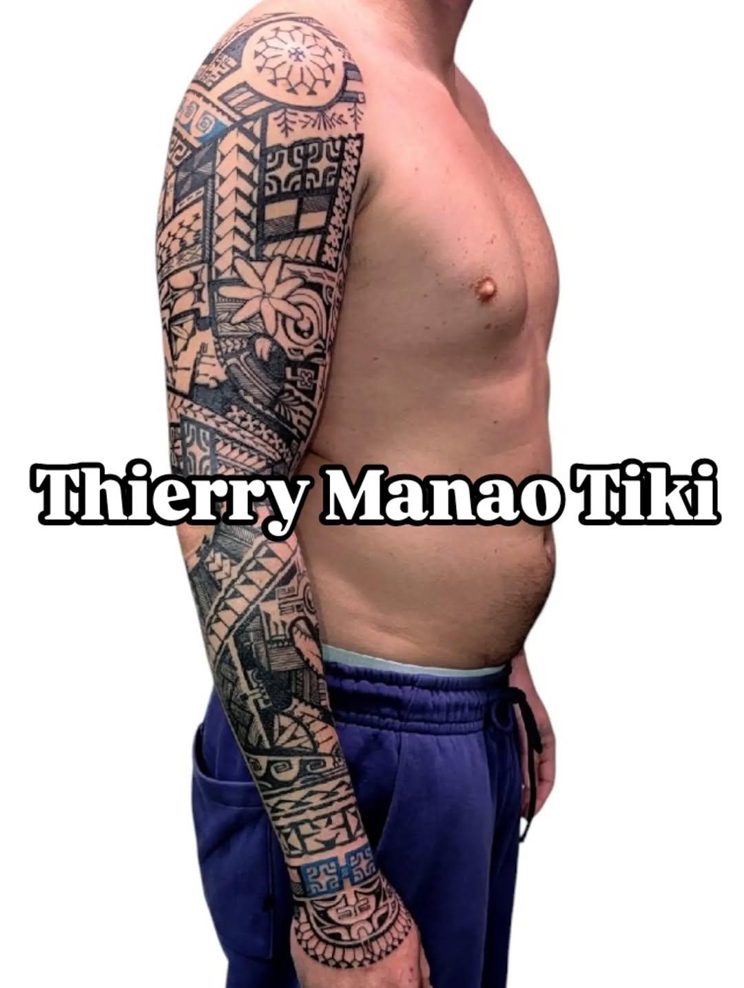 Tatouage Manchette polynésienne géométrique — thierrymanao