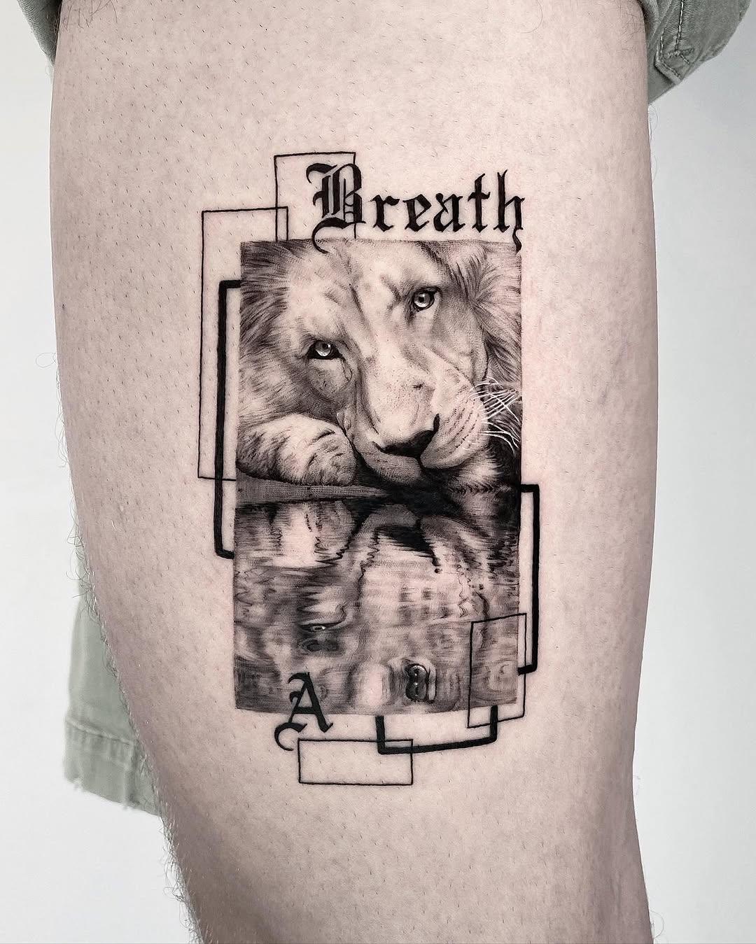 Tatouage Lion stylisé — niv.tatts