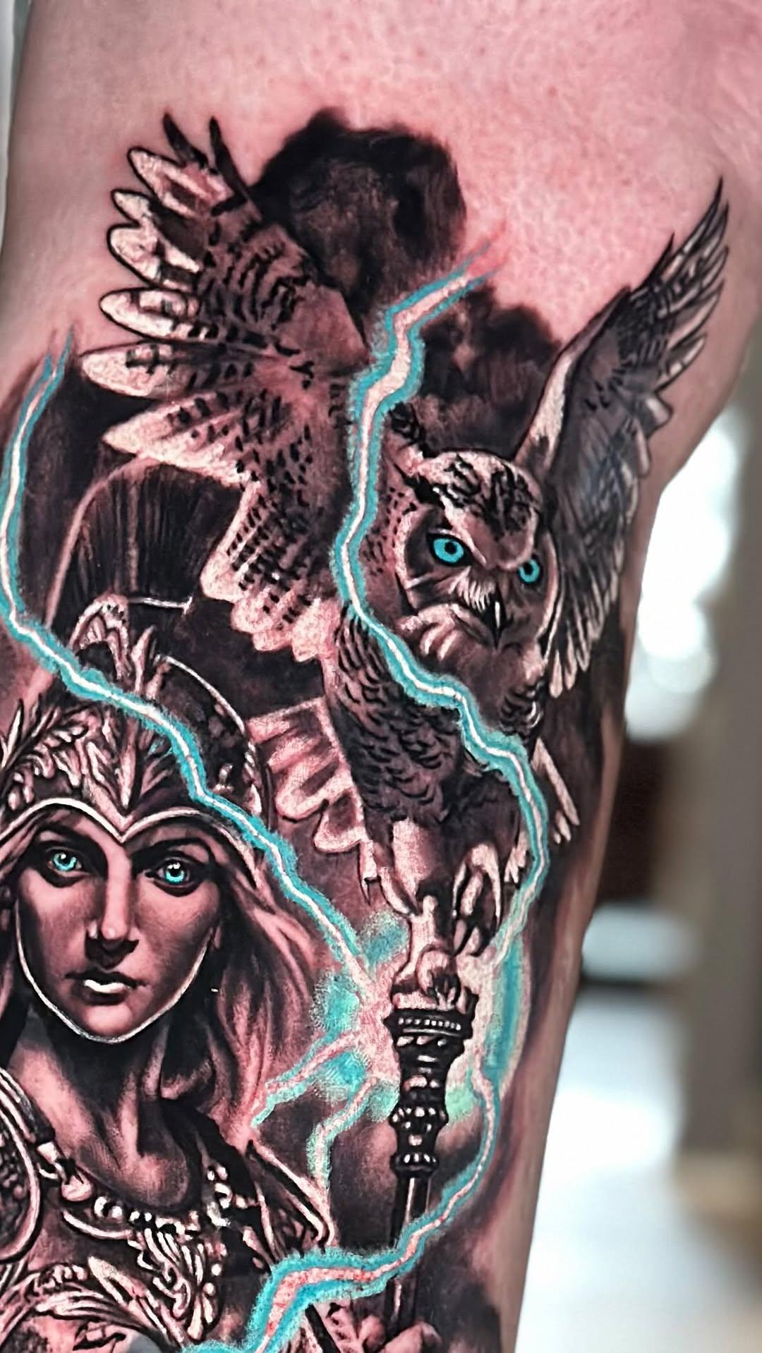 Tatouage Athena déesse fée cheville — tchoum_tattoo_art