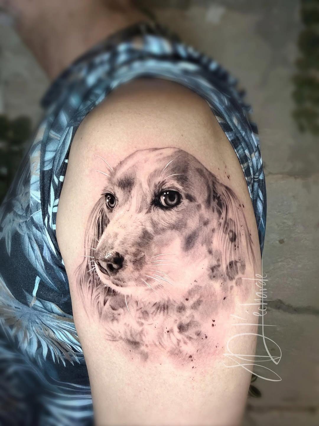 Tatouage Portrait chien réaliste — sophieduboistattoo