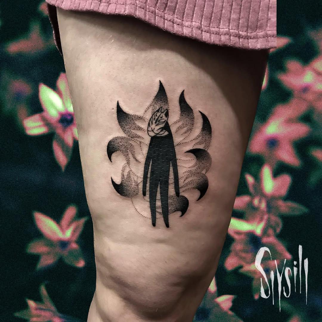 Tatouage Kitsune neuf queues — slysill
