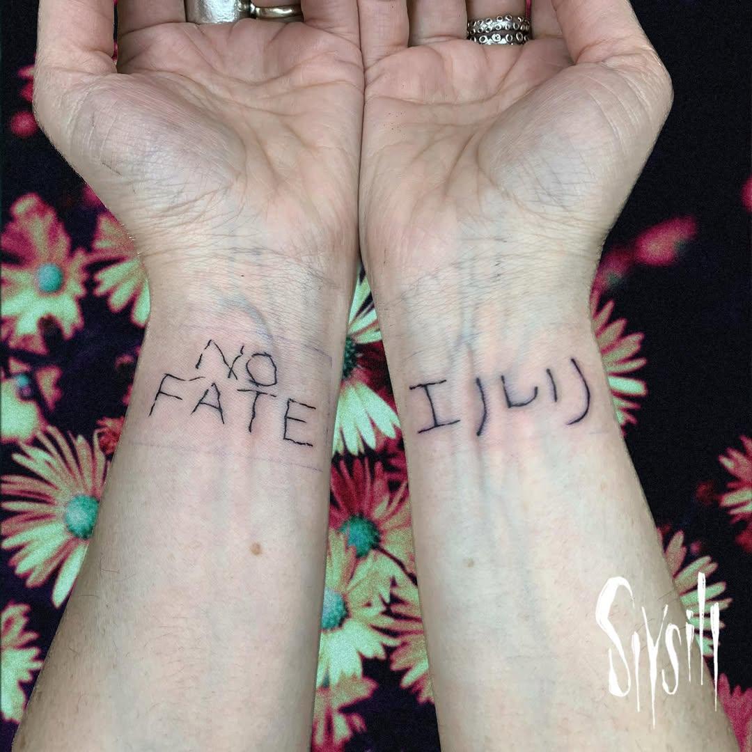 Tatouage Lettrages NO FATE et TILI — slysill
