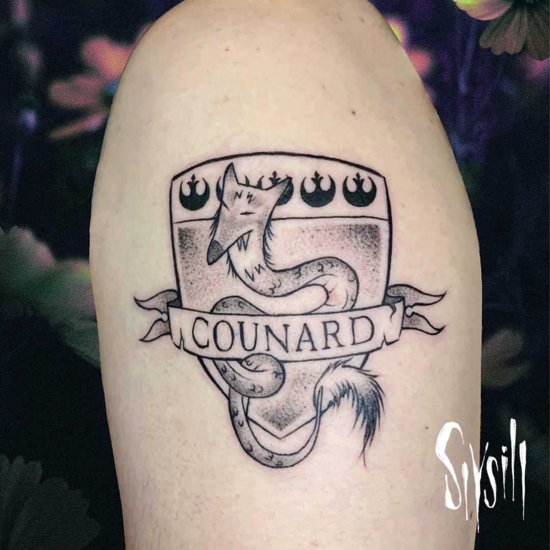 Tatouage Counard chimère blason — slysill