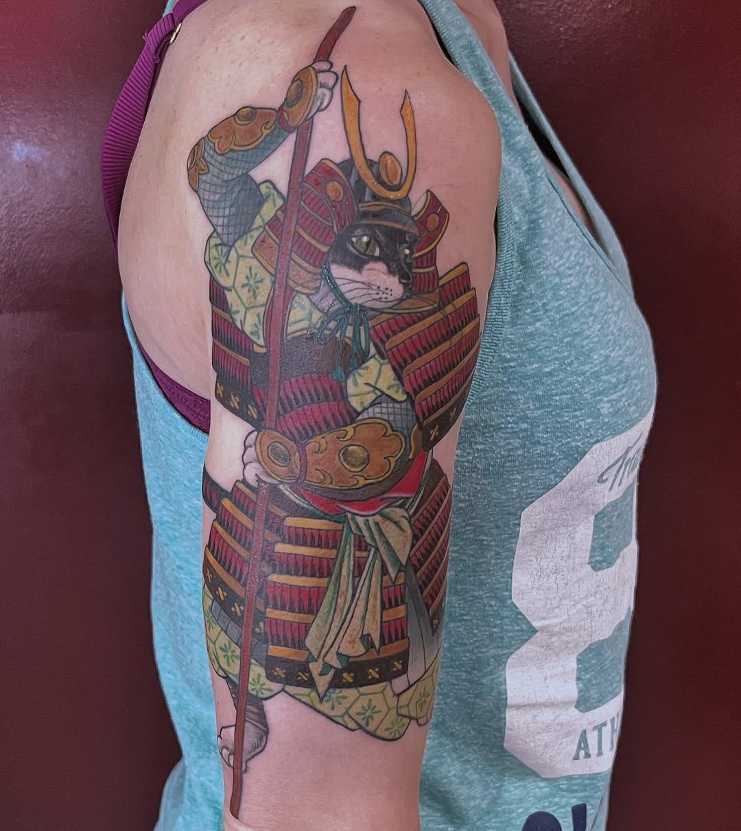 Tatouage Samouraï et poisson — rudewaterzooi
