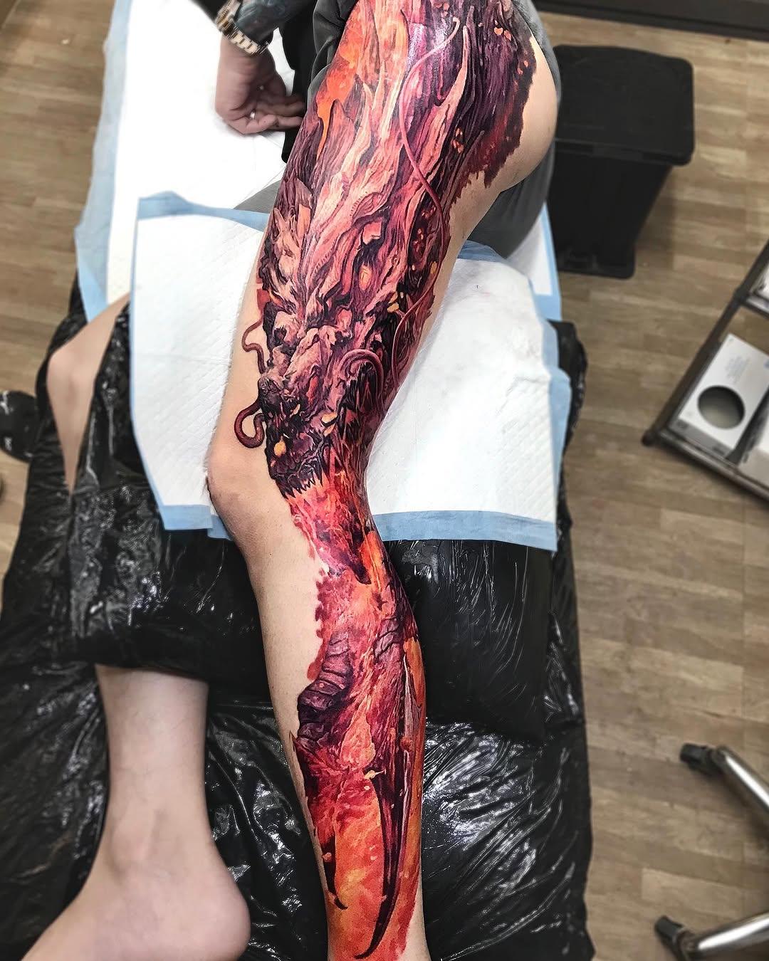 Tatouage Dragon aquarelle — tu_den88