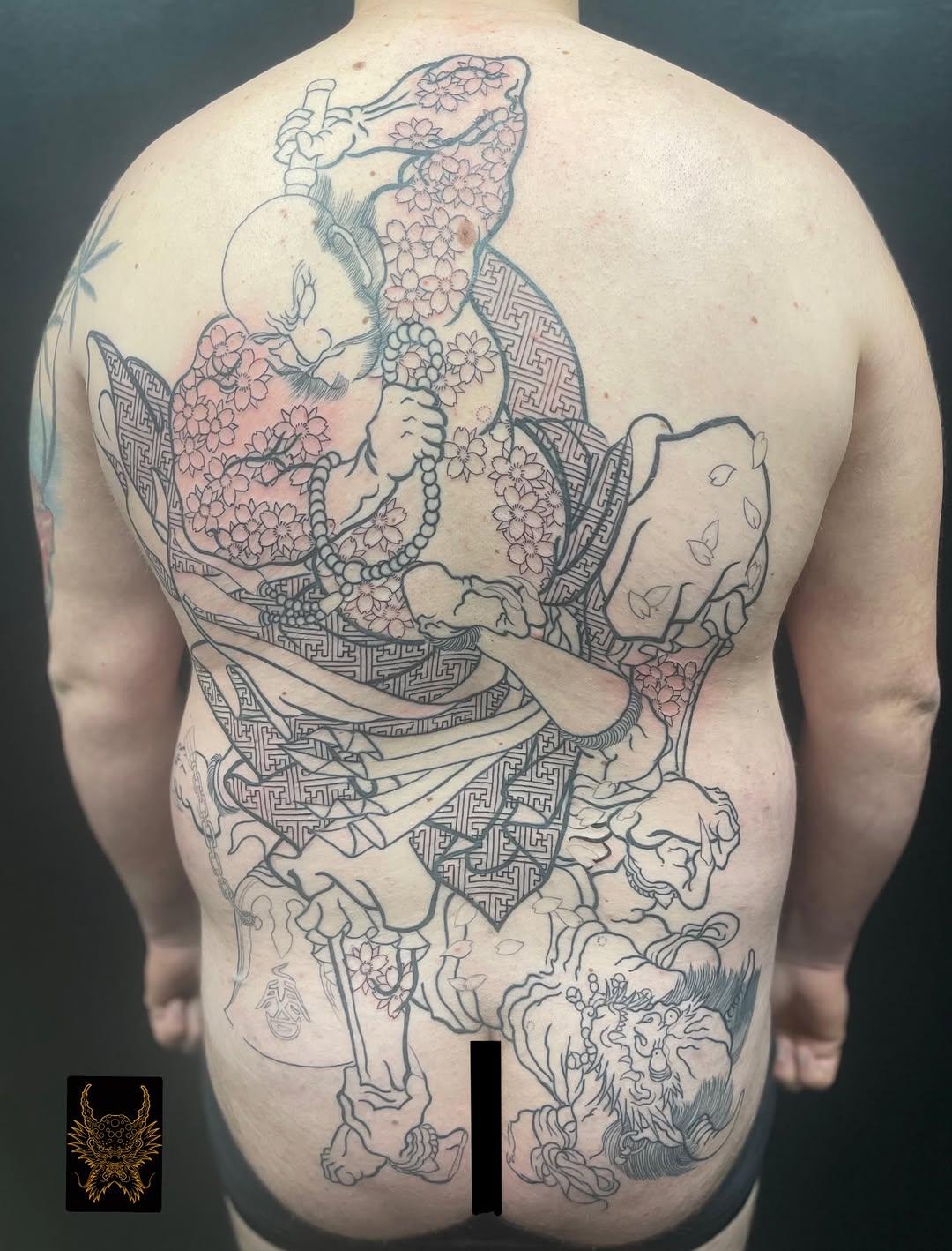 Tatouage Rochishin vs Oni back piece — vins_micheletti