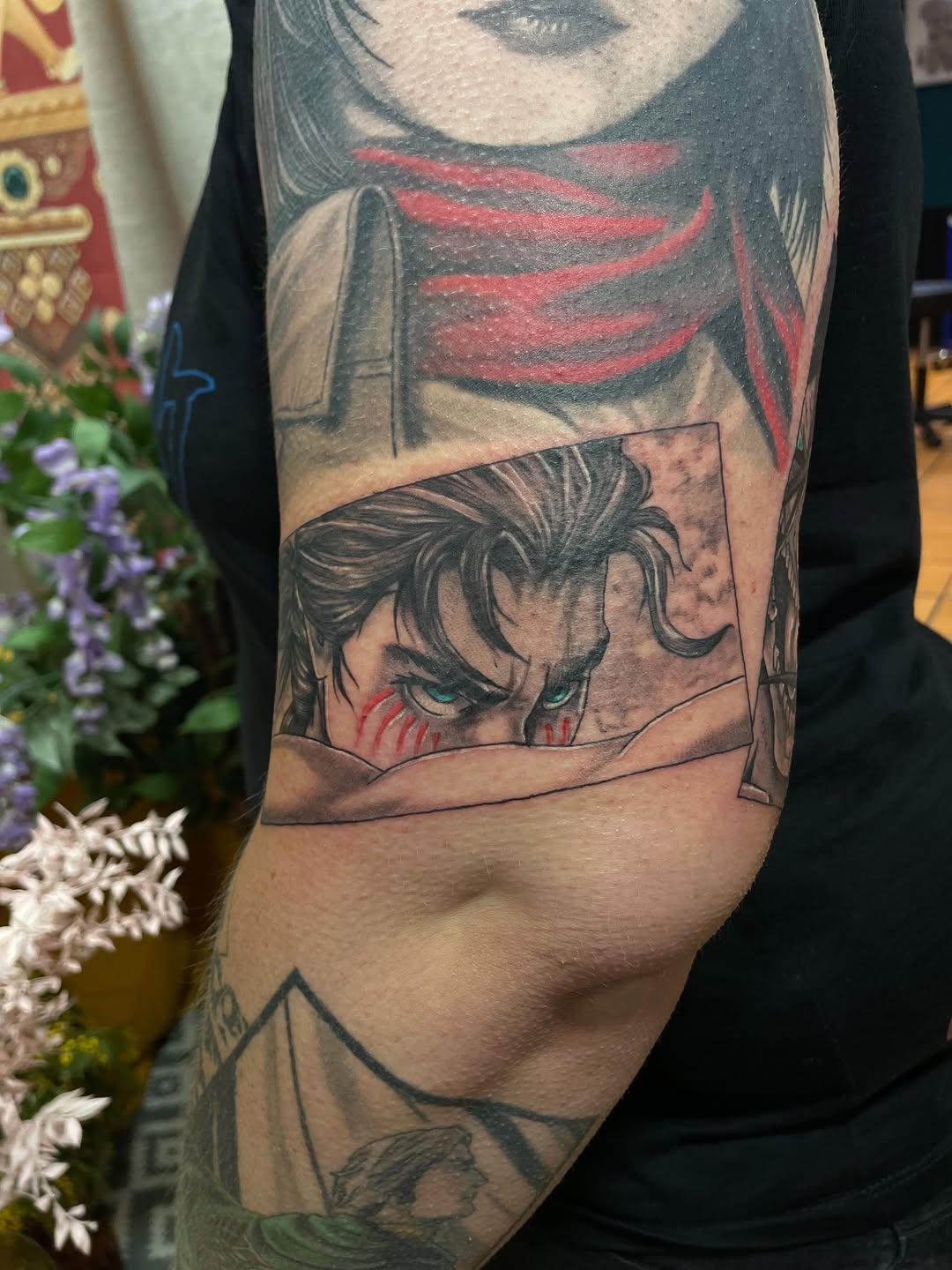 Tatouage Eren Jaeger bras — monsieurvang_tattoo