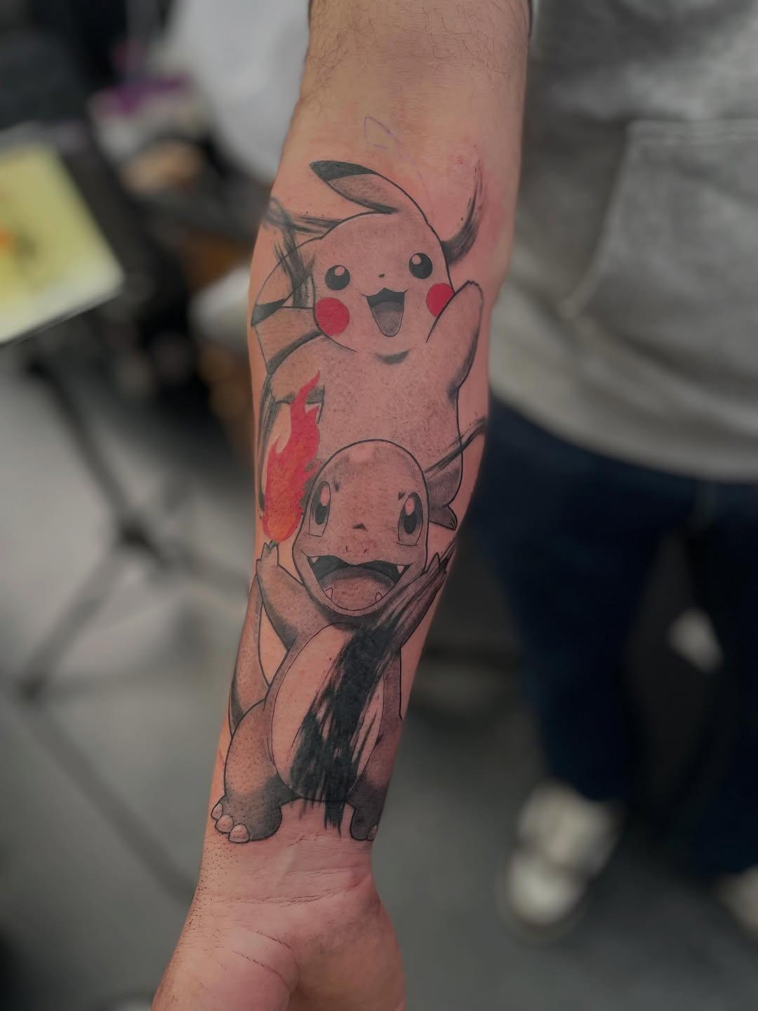 Tatouage Pikachu Pokémon avant-bras — monsieurvang_tattoo