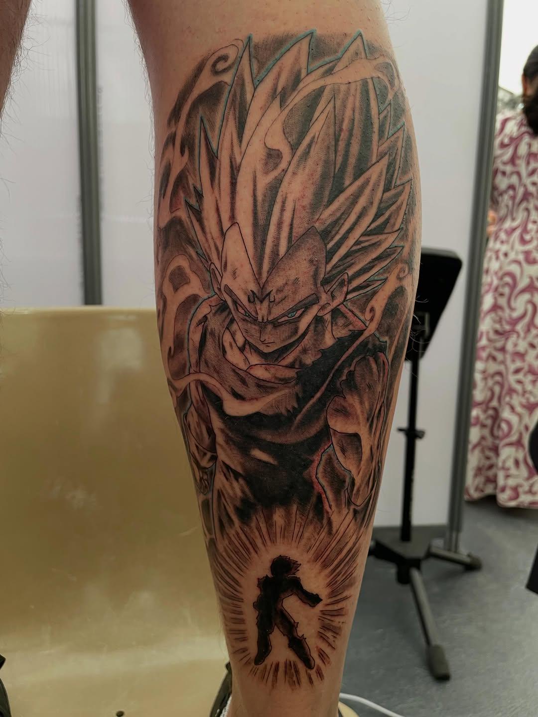 Tatouage Majin Vegeta mollet — monsieurvang_tattoo