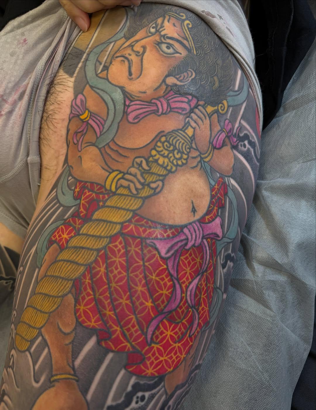 Tatouage Demon japonais coloré — biglintattoo