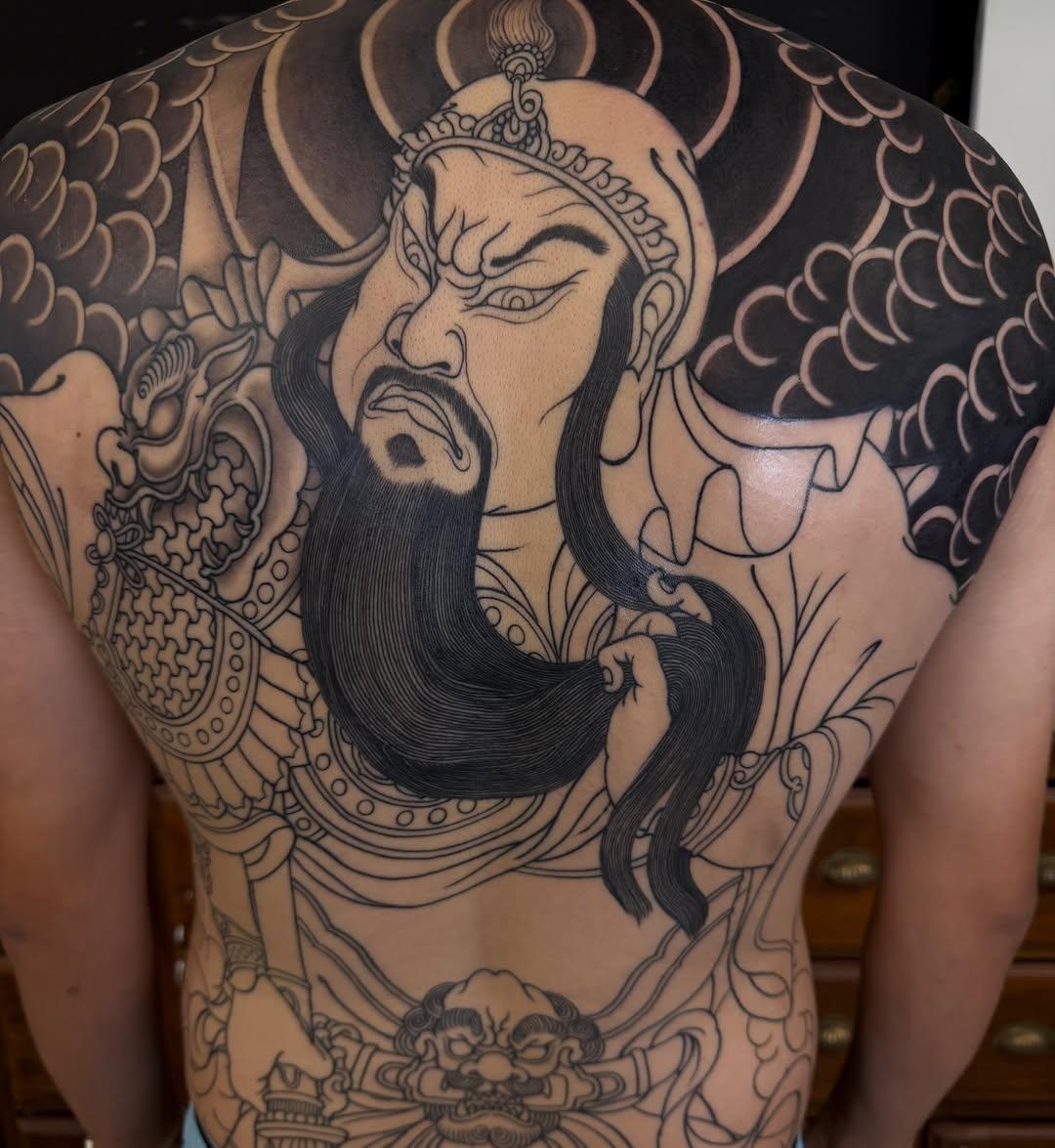 Tatouage Guan Yu guerrier divinité — biglintattoo