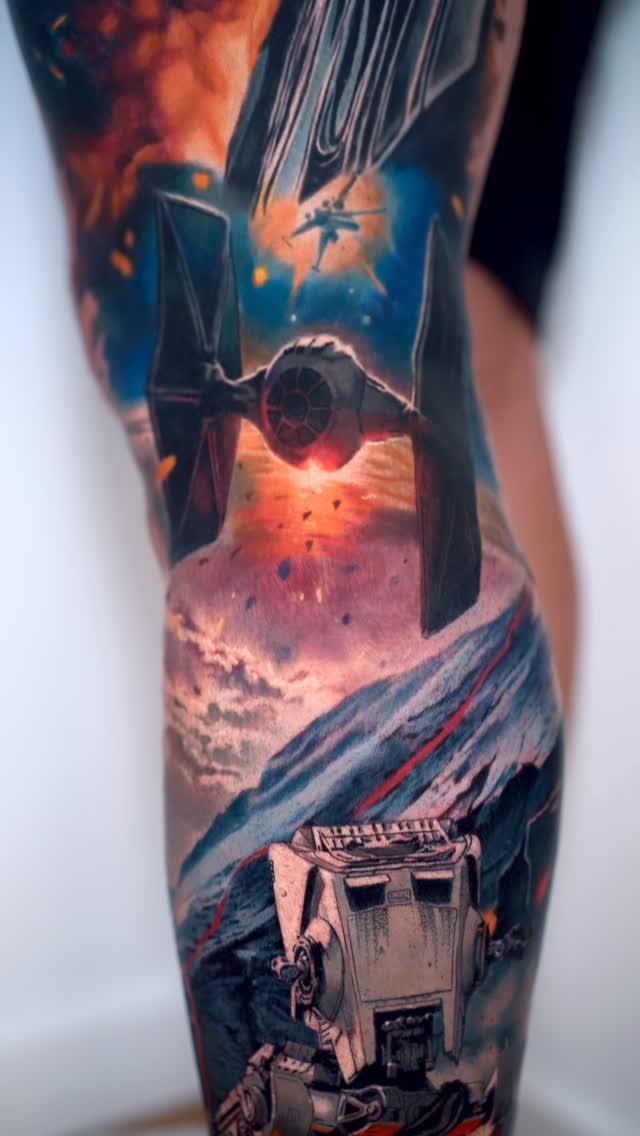Tatouage Manche Star Wars jambe — michaeltaguet