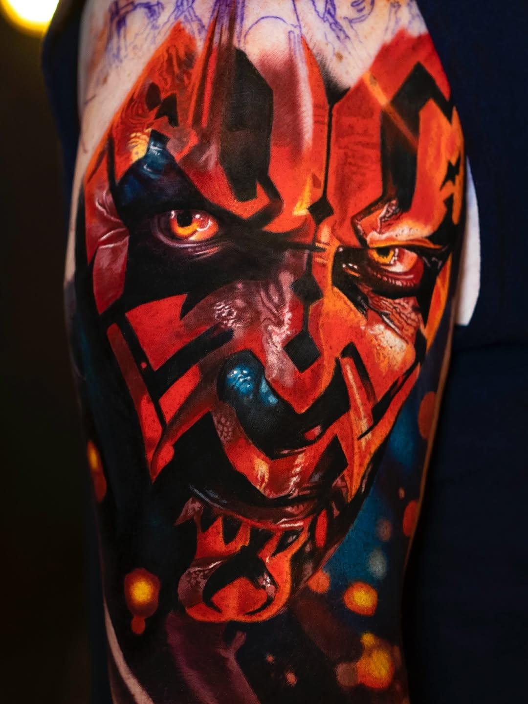 Tatouage Full sleeve Star Wars Darth Maul — shooby_tattoo