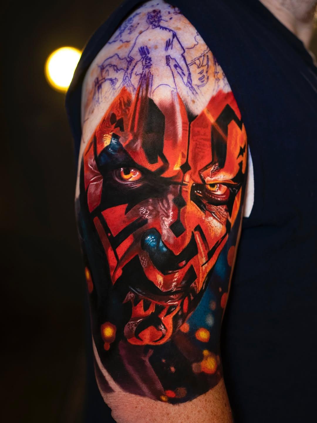 Tatouage Full sleeve Star Wars Darth Maul — shooby_tattoo