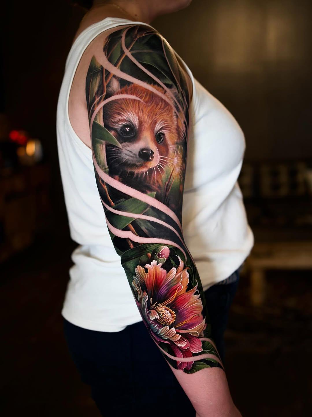 Tatouage Renard floral — joelalbatattoo