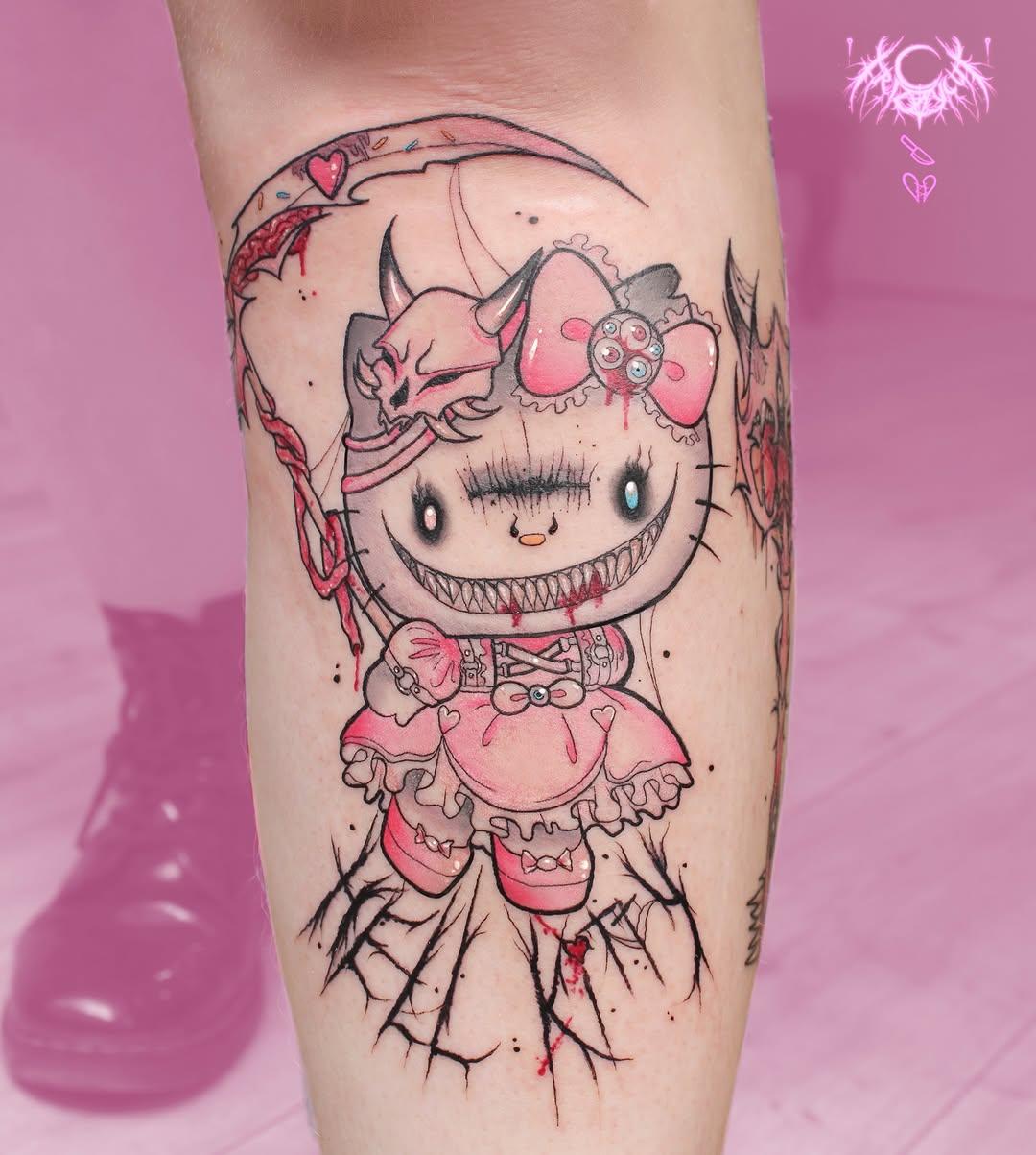 Tatouage Hell Kitty gore avant-bras — frizzycut_