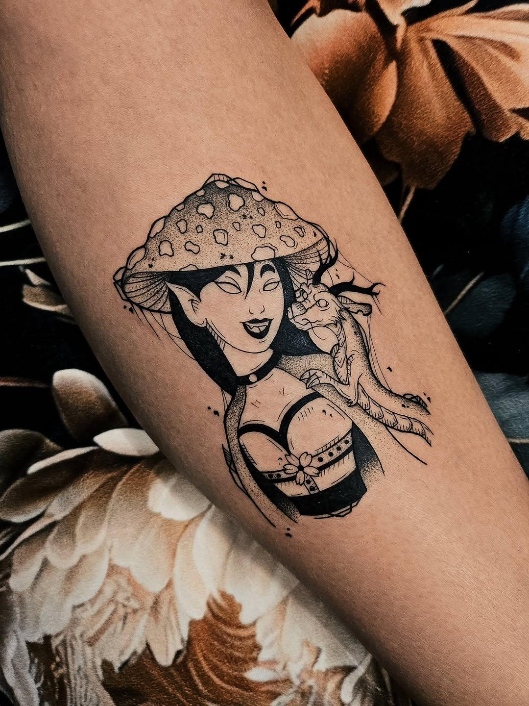 Tatouage Mulan amanite Disney — aphrodisi_arts