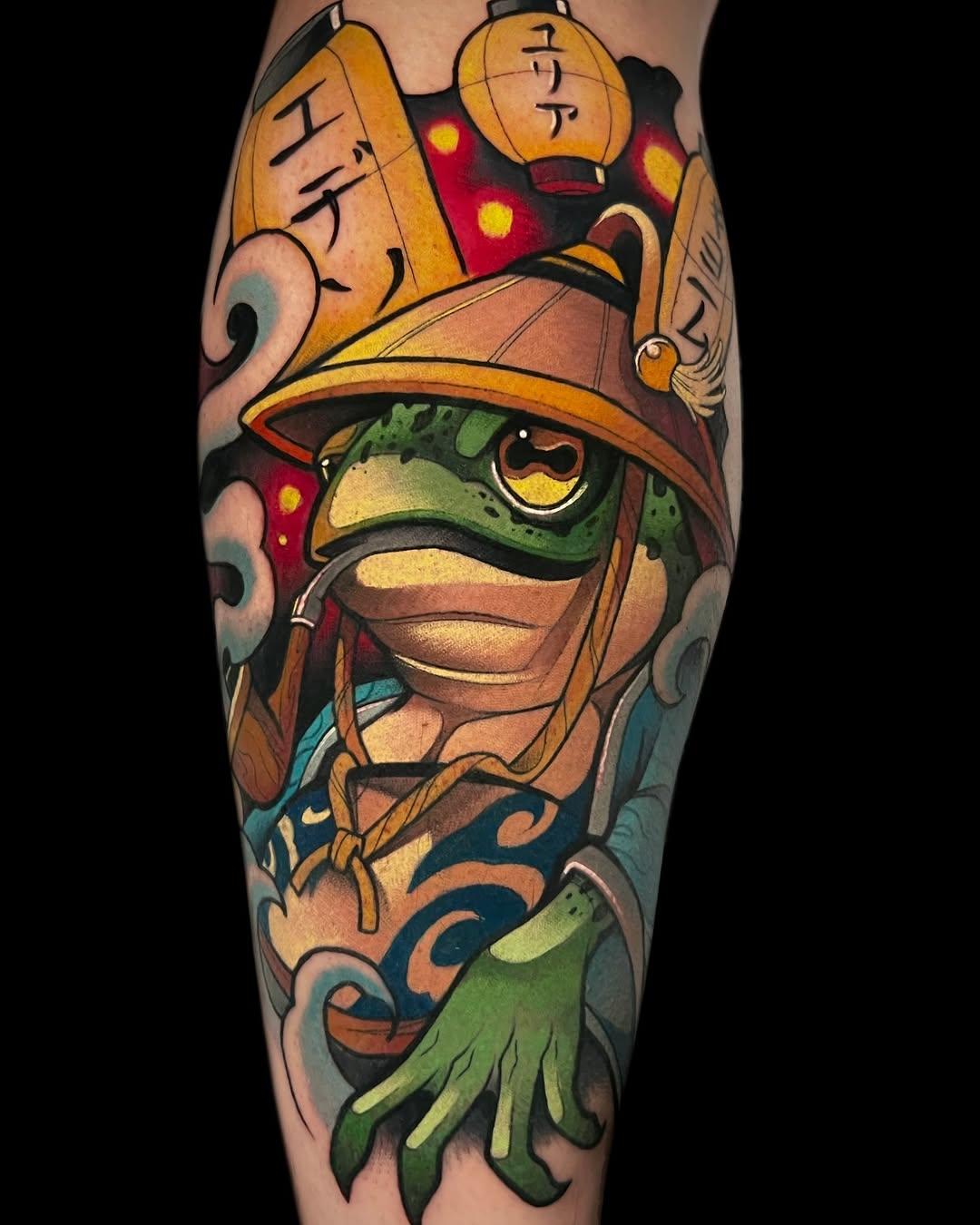 Tatouage Grenouille néo-traditionnel — runotattooer