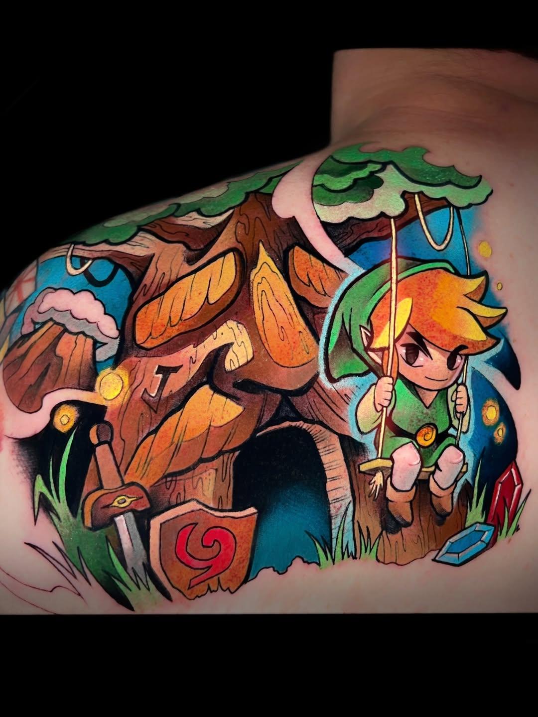 Tatouage Kokiri Forest Legend of Zelda — runotattooer