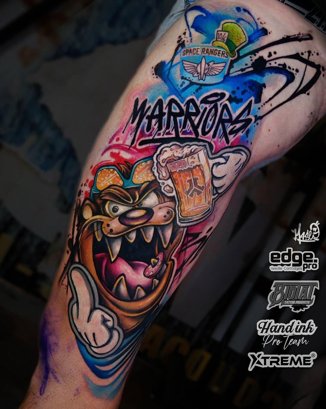 Tatouage Taz couleur — a.mase.ink