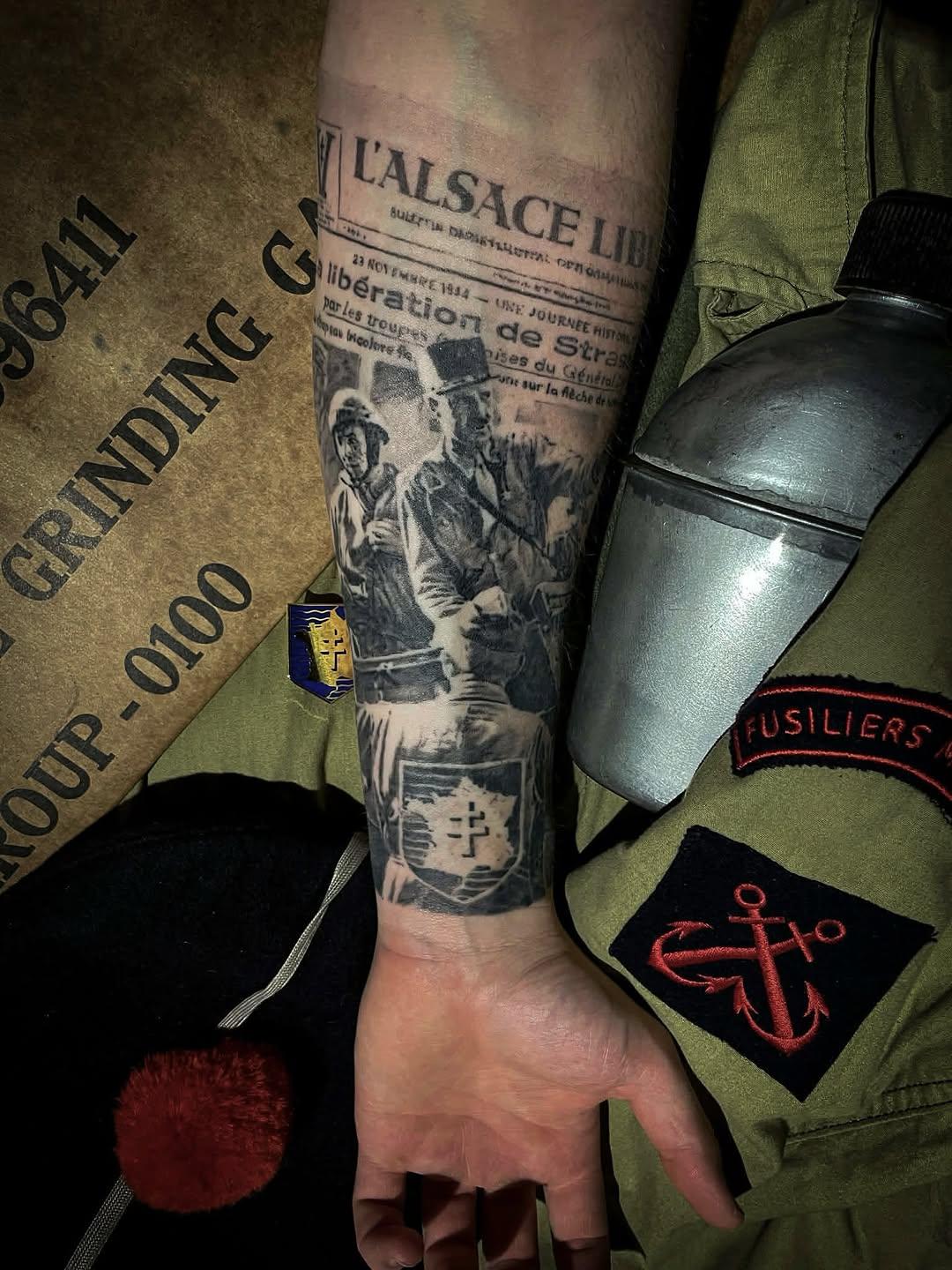 Tatouage Général Leclerc historique WW2 — kalguartattoo