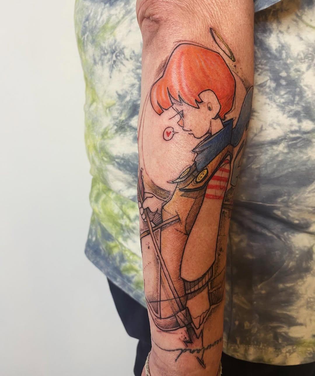 Tatouage Portrait cartoon cheveux roux — bencaillous.tattoo
