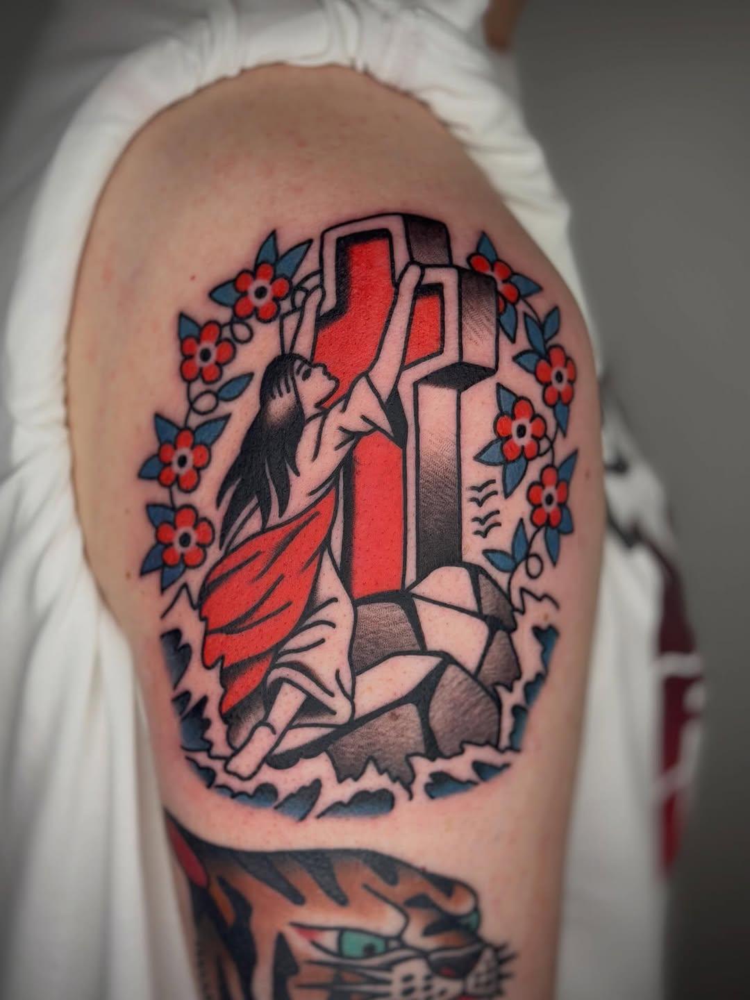 Tatouage Aile et épée-rose — dennisbebenroth