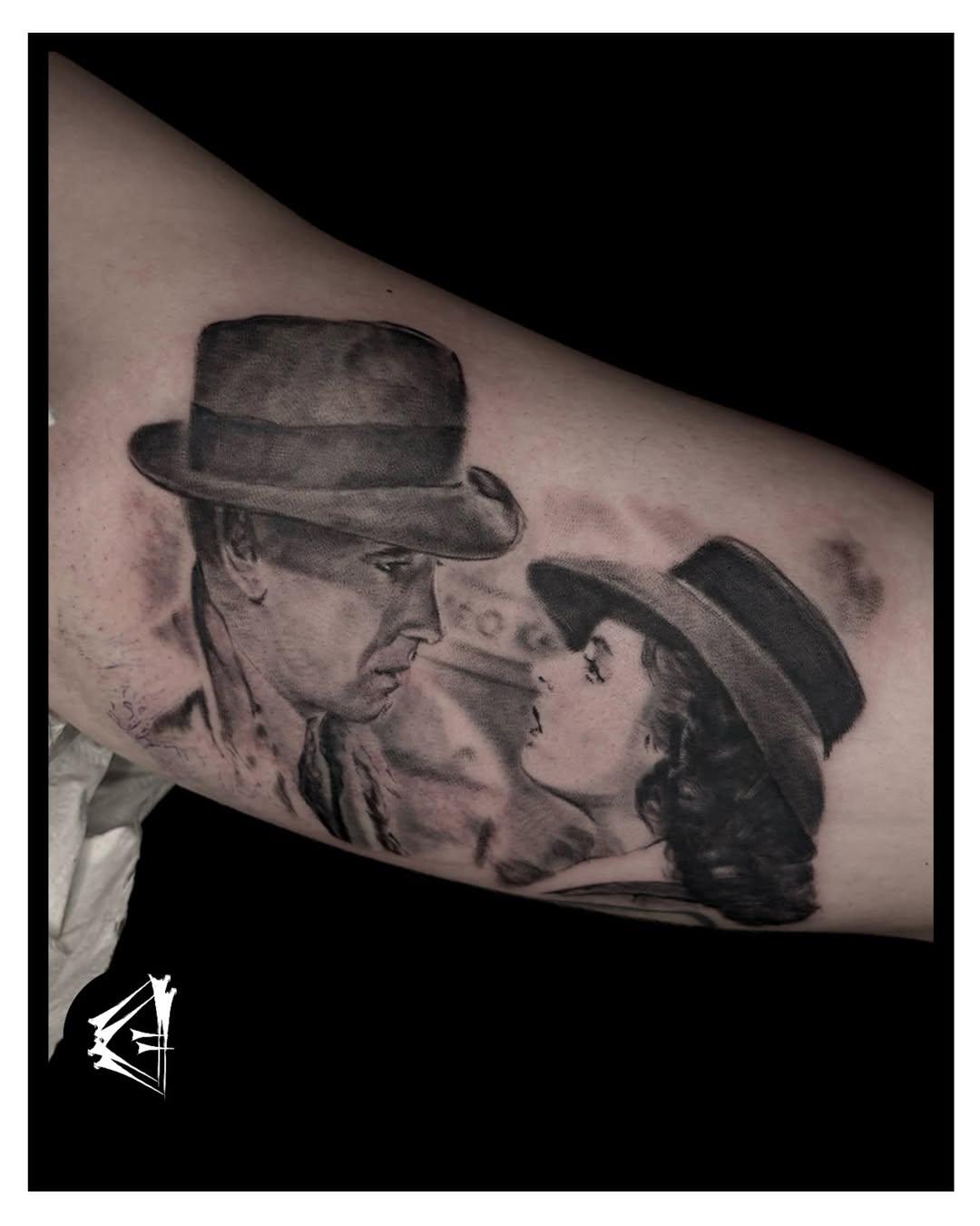 Tatouage Portrait deux hommes chapeaux — sonsacsonsaque