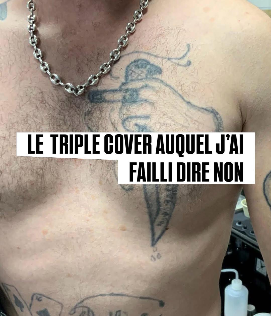 Tatouage Cover-up oiseau/dragon poitrine — morgensterntattoo
