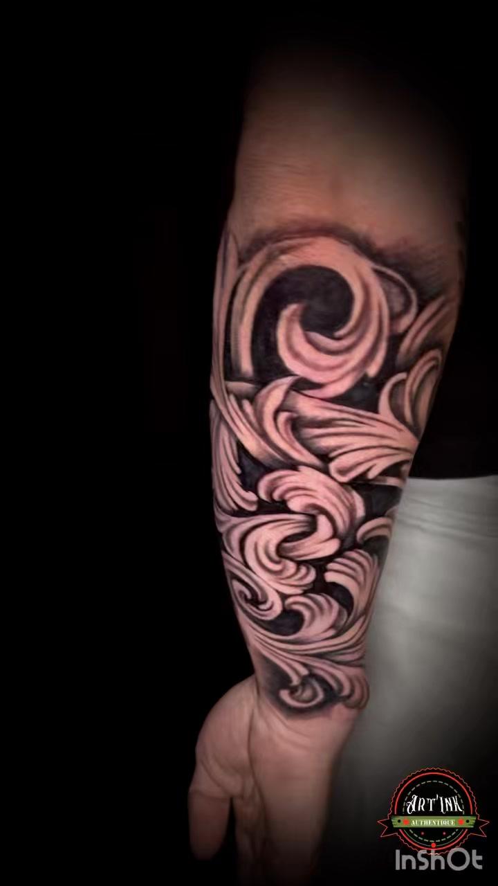 Tatouage Ange bébé lettrage — artinksimtattoo